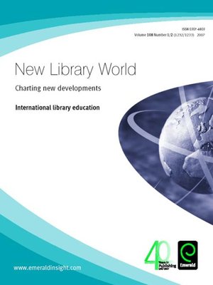 cover image of New Library World, Volume 108, Issue 1 & 2
